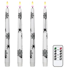 Halloween Decoration Flameless Taper Candles with Remote Timer, Battery Opera...