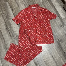Vintage 80s Floral 2 Piece Matching Set Comfy Casual Women's Size Large