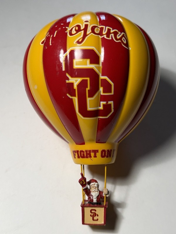 Danbury Mint USC Trojans Holiday Ornament~ Santa In Hot Air Balloon~ 2004