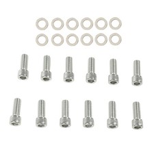 Intake Manifold Bolts Set Of 12 Chrome Fit For 283 327 350 400 Sbc Chevy