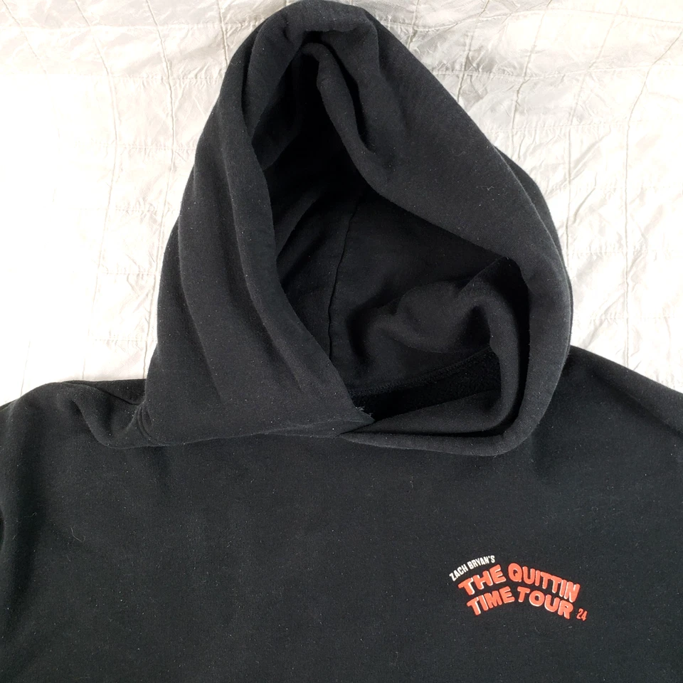 Sudadera con capucha Zach Bryan The Quittin Time Tour para hombre XL negra 2024 Band Merch Foto 4 de 4