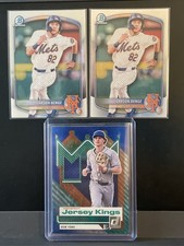 Carson Benge 3 Card Lot - Jersey Kings Relic & 2 Bowman Chrome Prospects (RC)