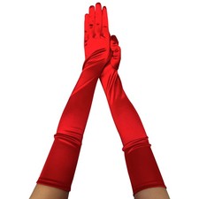 1 Pair Lady Long Satin Glove Opera Cosplay Wedding Party Elbow Length Glove Chic