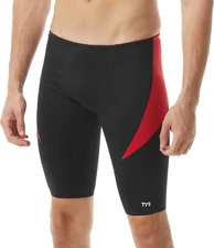 TYR Men's Hexa Curve Splice Jammer Swimsuit- Black Red- Size:32 - New $59