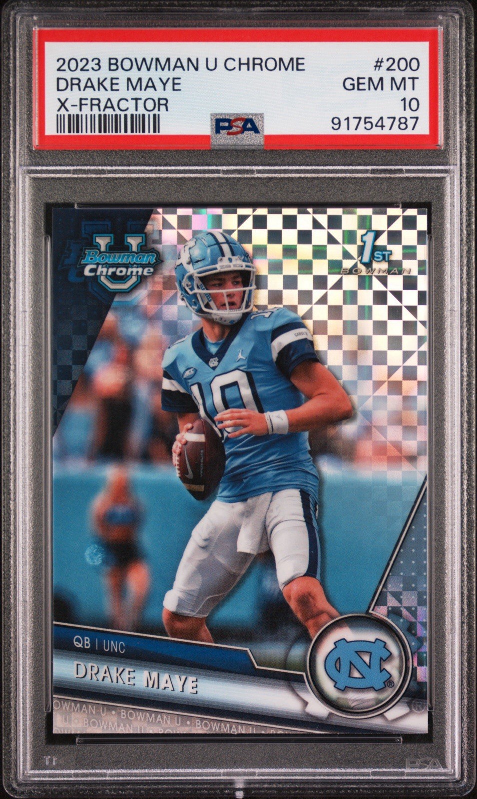 2023 Bowman U Chrome - X-Fractor #200 Drake Maye (RC) SP PSA 10 Gem Mint