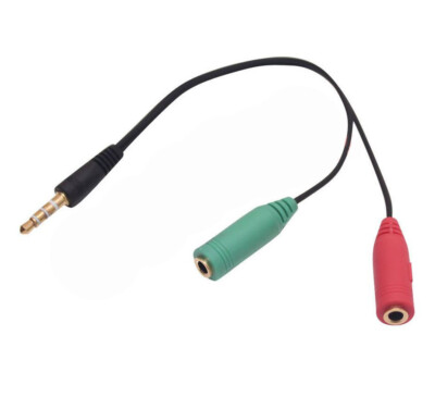 Gold Plated TRRS Male to Female Audio Splitter Headset Adapter For Computer PC