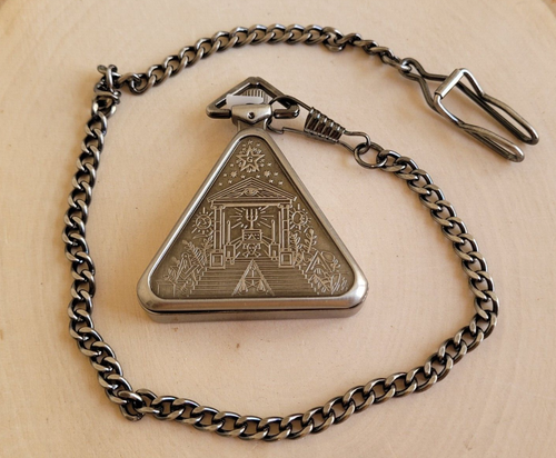 Masonic Triangle Pocket Watch Masonic Freemason Square - Compasses Pocket Watch - Picture 4 of 6
