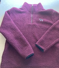 PINK Victoria Secret womens maroon Sherpa fleece pullover x small