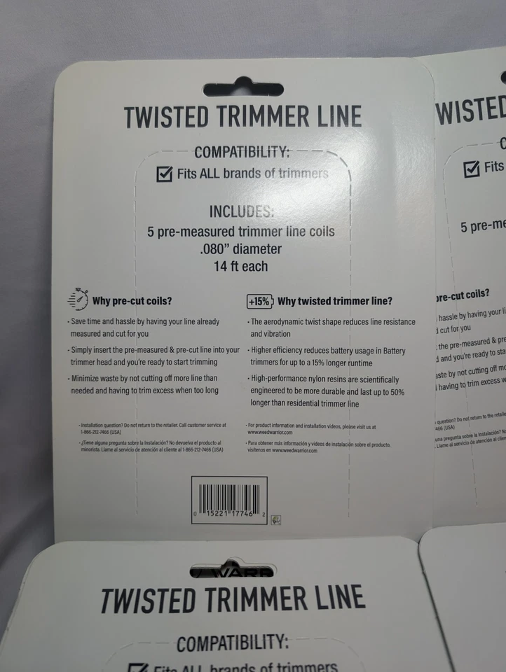 (4) Weed Warrior .080 in. x 14 ft. Commercial Biodegradable Trimmer Line Coils   - Image 4 of 4