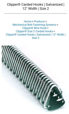 New Flexco-Clipper Belt Fasteners 02154 12pc 12'' 300mm