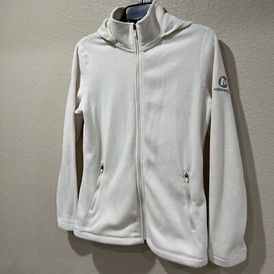 Merrell Women Fleece Jacket Coat Size Small Ivory Cream Hooded