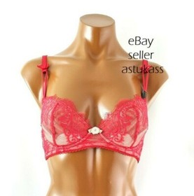 Dita Von Teese Coquette Lace Bra sz 34DD / EU 75E  red