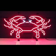 Krabbe Neon Sign Bier Bar Wandbehang Leuchtreklame Nachtlicht Kunstwerk 17"x14"