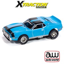 Auto World Xtraction 1971 AMC Javelin Blue Black HO Scale Slot Car