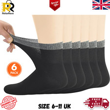 Yomandamor Mens Bamboo Seamless Diabetic Socks Soft Top Ankle Socks 6 Pairs size