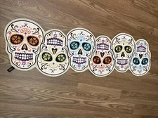 Cynthia Rowley Curious Halloween Table Runner Day of the Dead Sugar Skulls