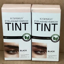 Iconsign Eyelash & Eyebrow Tint Black 2pc For Professional Only 
