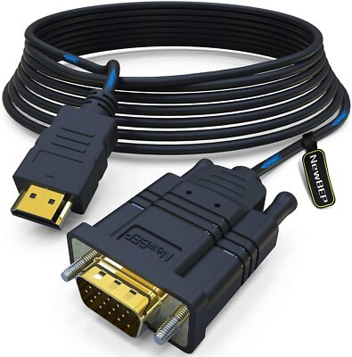 NewBEP HDMI to VGA Cable 10Ft/3M HDMI Male to VGA Male Adapter