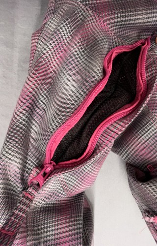 Powder Room Trilogy Jacket Women S Gray Pink Plaid Ski Snowboard Waterproof Coat - Picture 9 of 16