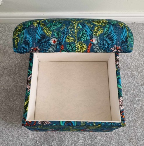 Storage Footstool Bees Fabric Pouffe Ottoman Footstall Duck Egg Honey Bumble - Picture 12 of 32