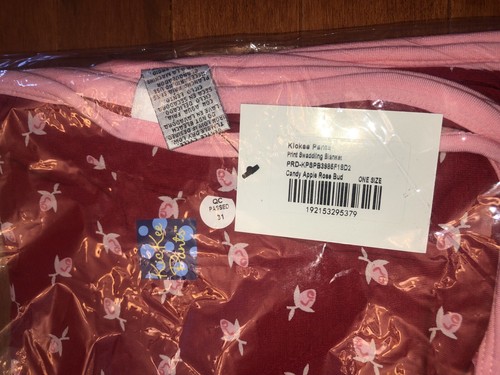 Kickee Pants Girl Bamboo Candy Apple Rose Bud Swaddling Blanket Swaddle New - Picture 2 of 5