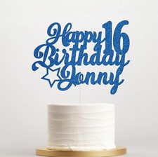 Personalised Happy Birthday Cake Topper, Custom Cake Decoration Any Name-Age UK
