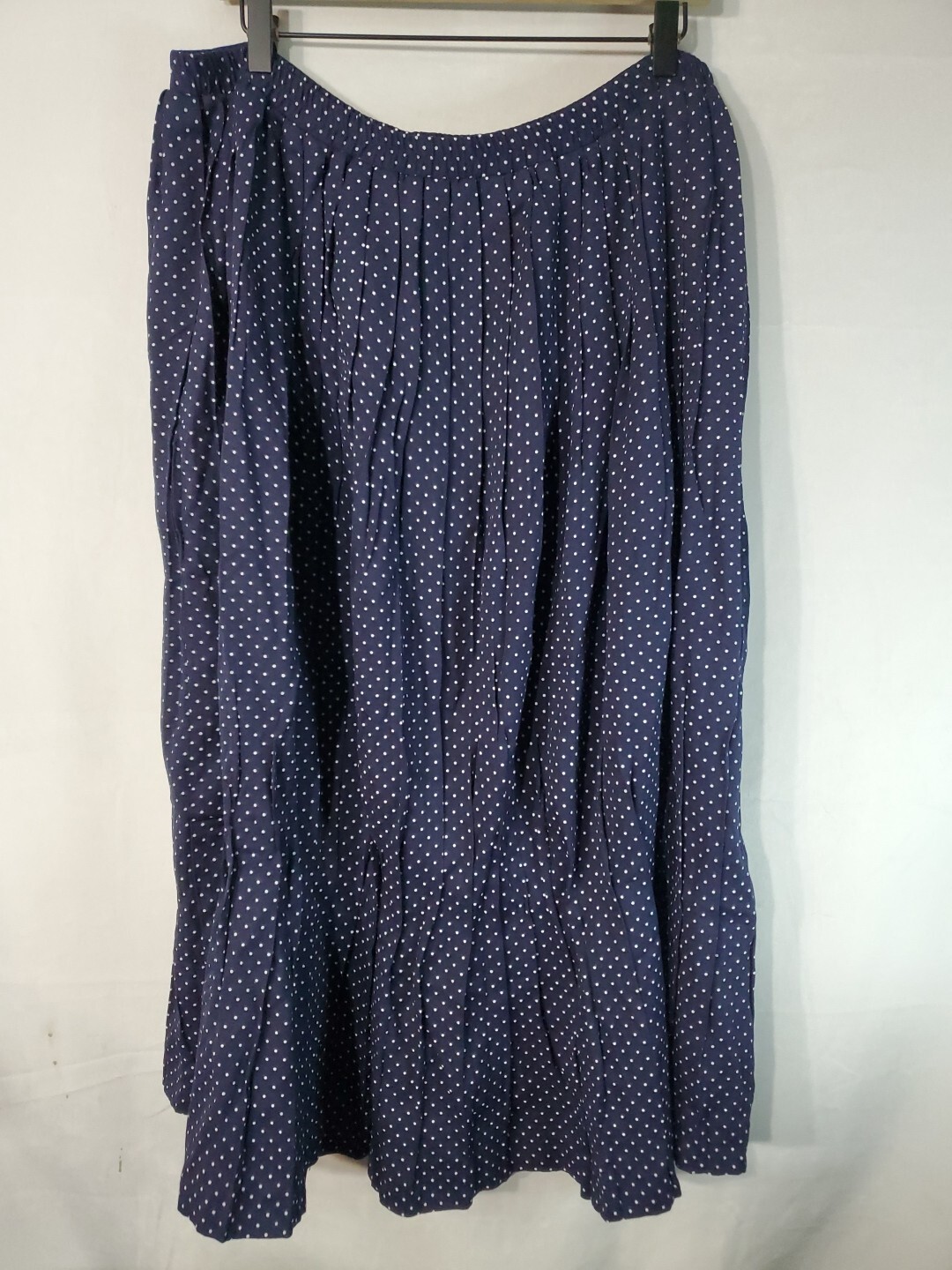 Vintage Jessica Howard Skirt Women's Size 18 Blue Polka Dot Pull On Ruffled Boho