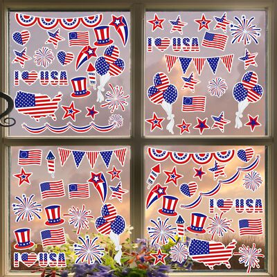 4 de julio Ventana se aferra a la decoración de fiesta patriótica para el hogar