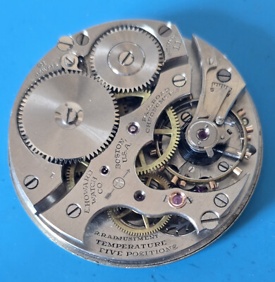 VINTAGE 16 SIZE 21 JEWEL KEYSTONE HOWARD SERIES 11 MODEL E POCKET WATCH PARTS