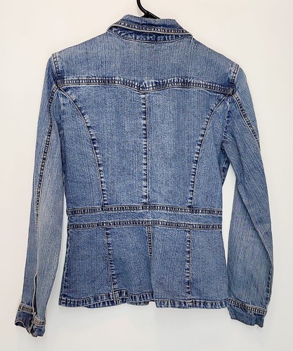 Women's AXCESS Stretch Blue Jean Denim Jacket Fitted Classic Size MEDIUM - Picture 5 of 8