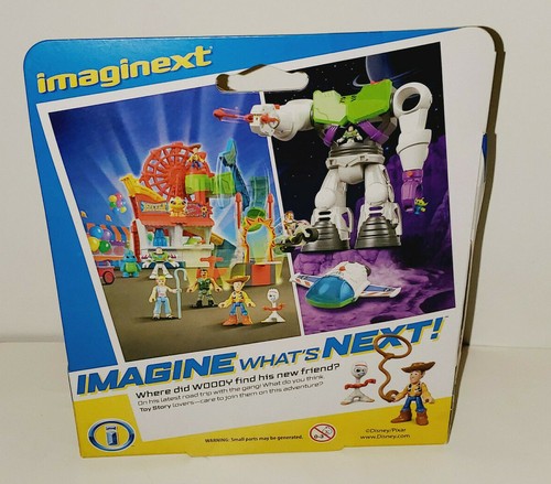 FISHER PRICE DISNEY PIXAR IMAGINEXT TOY STORY 4 SHERIFF WOODY & FORKY FIGURES - Picture 4 of 5