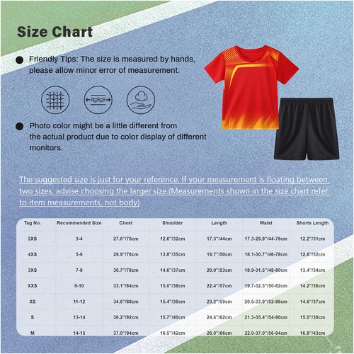 Kids Boys Outfit Elastic Waistband Shorts Football Jerseys Short Sleeve Soccer - Picture 19 of 89