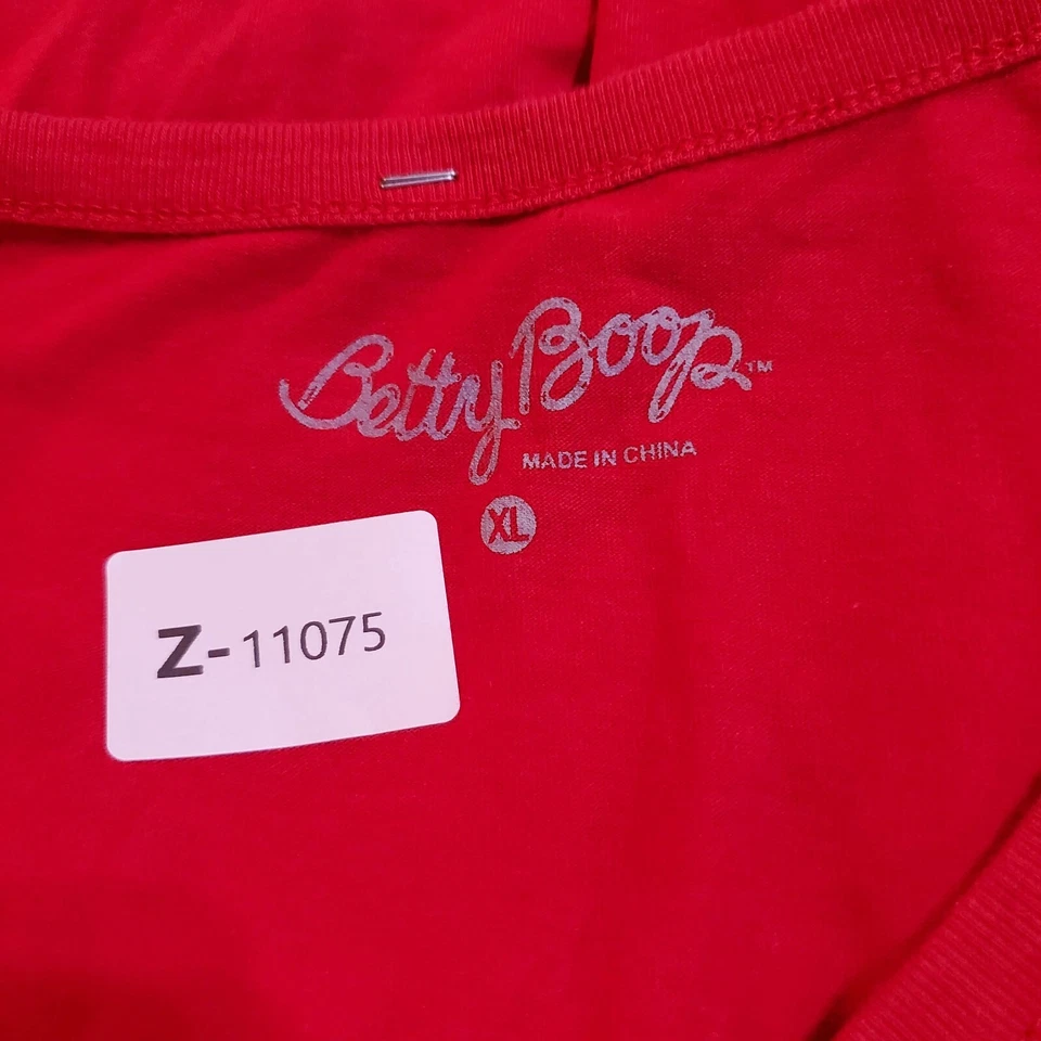 Betty Boop женщин Sleepwear XL красный леопард рубашка дикий о поцелуи щенок читать - Изображение 2 из 4