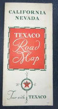 1935 California Nevada road  map Texaco  gas oil route 66