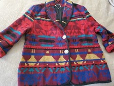 Women's Aztec Indian Blanket Coat Xxl