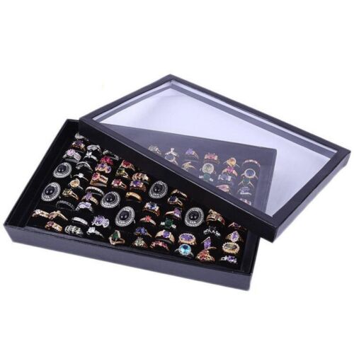 100-slot Jewelry Ring Earring Storage Box Display Organizer Case Tray Holder AU - Picture 4 of 14