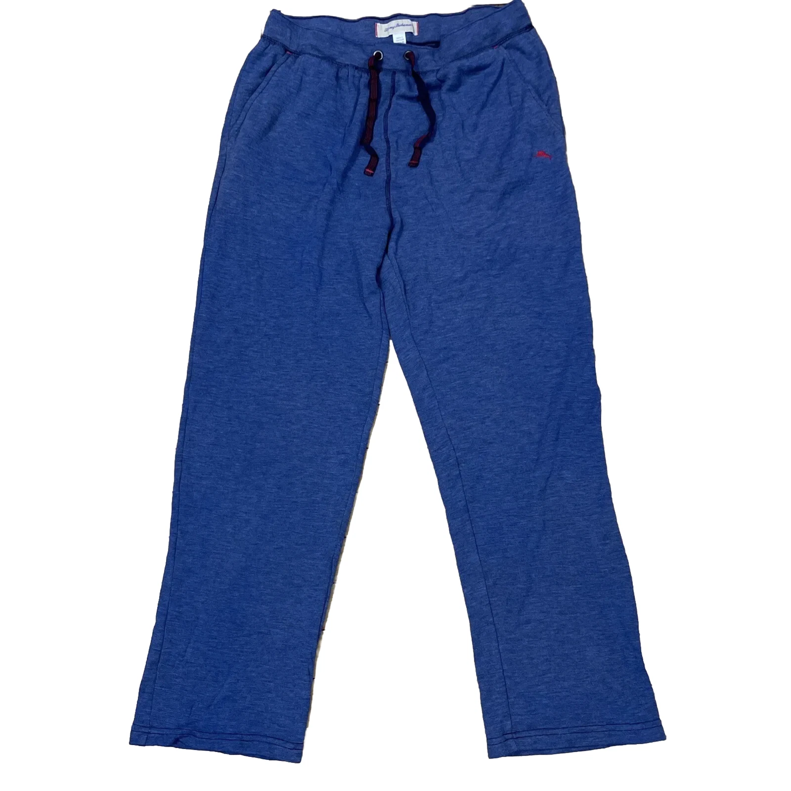 TOMMY BAHAMA Pants L Mens Blue Drawstring Knit 3% Polyamide Acrylic Cotton Large