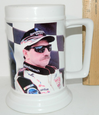 AS IS DALE EARNHARDT SR #3 CERAMIC NASCAR BEER MUG 5.5'' STEIN RACING CUP Vtg