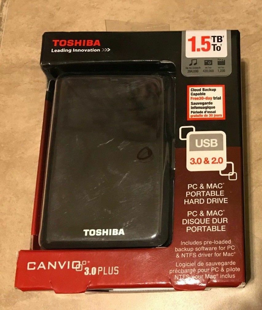 Toshiba HDTC615XK3B1 Toshiba Canvio Plus Portable Hard Drive  Black NEW