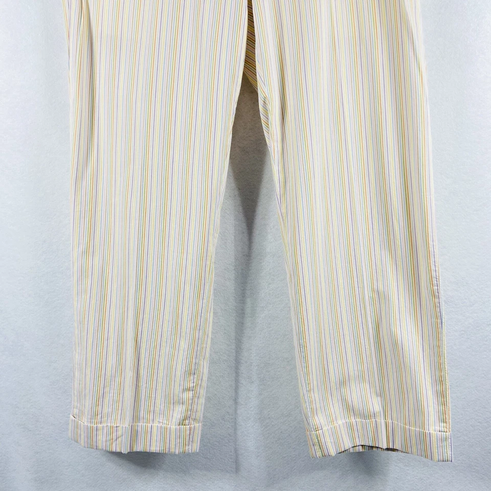 Bills Khakis Pants Mens 34x29 White Blue Pink Flat Front Pinstriped Cotton - Image 3 of 4