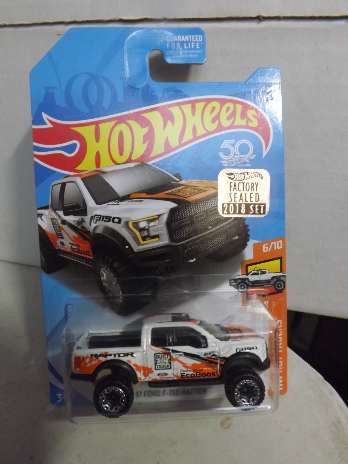 2018 Hotwheels White '17 Ford F-150 Raptor Factory Sealed Set Sticker