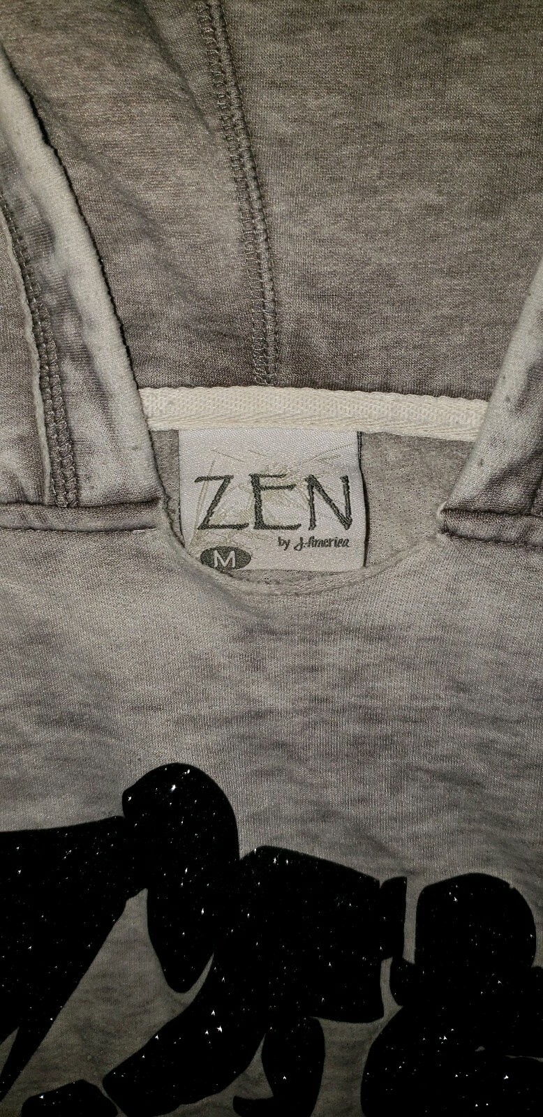 Vanity ZEN by J. America Womens Pullover Hoodie Gray Spoiled By A Coal