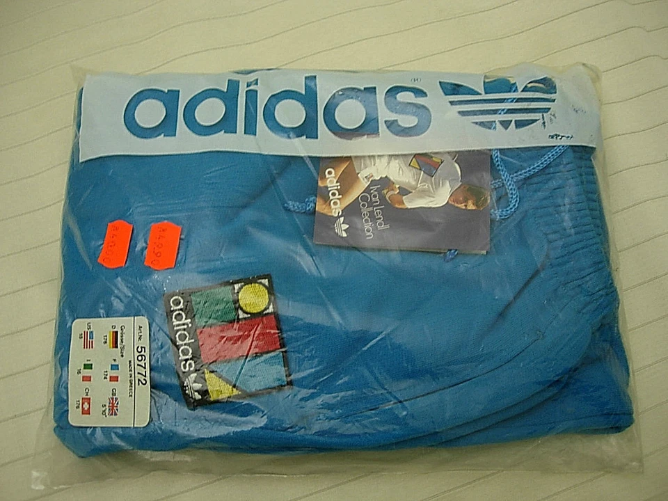 '80 Pantaloni tuta ADIDAS Ivan Lendl, taglia 16 anni, vintage, azzurro, Nuovi.- - Immagine 4 di 4
