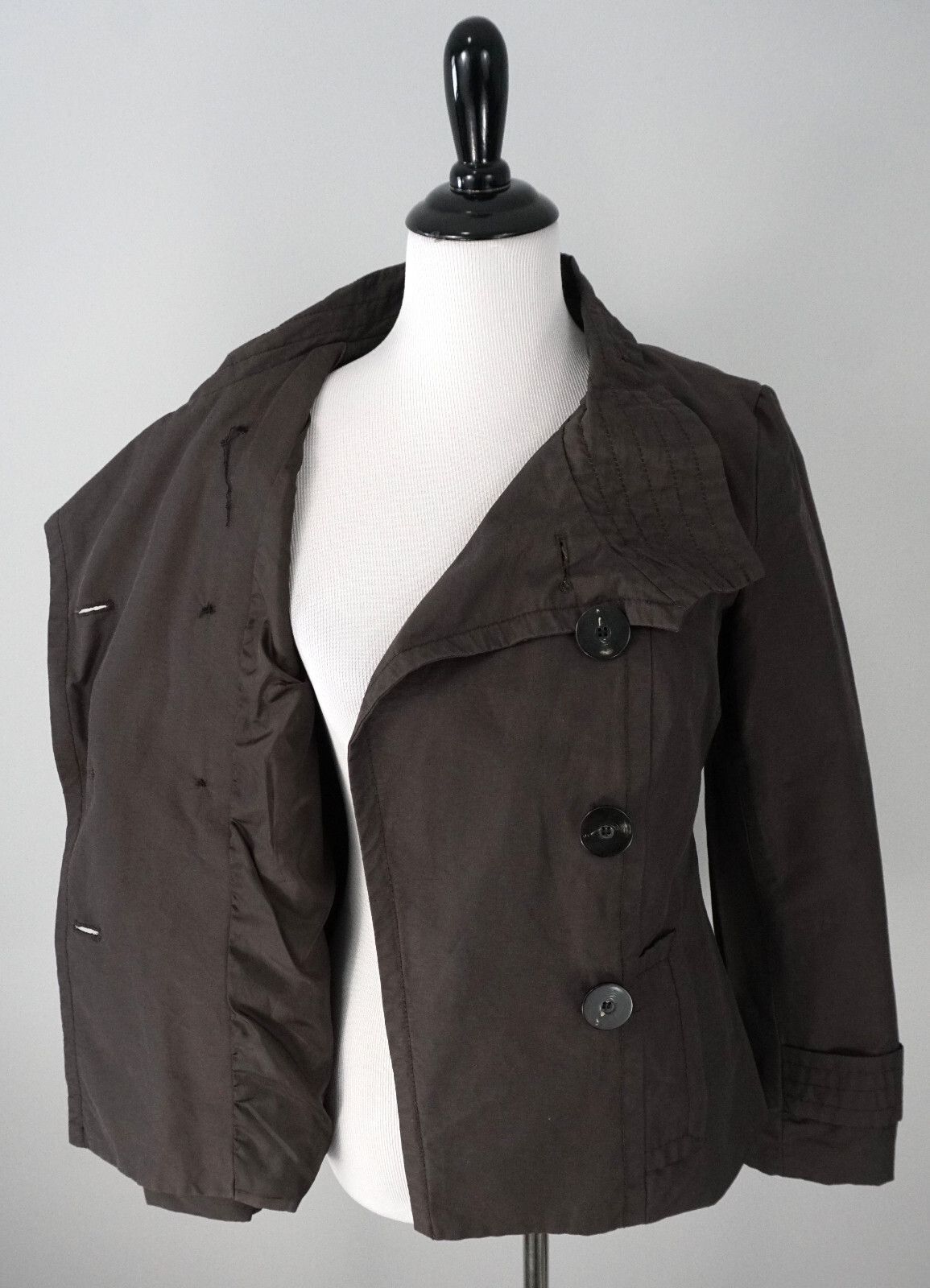 Zara Basic Double Breasted Brown Button Up Coat J… - image 4