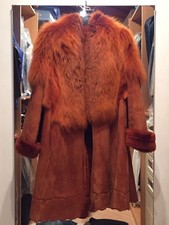 VERO MONTONE CON PELLICCIA COLOR RUGGINE ARANCIONE TG 46