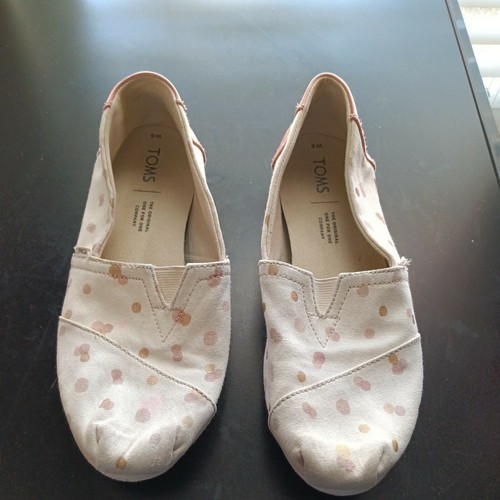 TOMS Pink and Rose Gold Polka Dot Women 