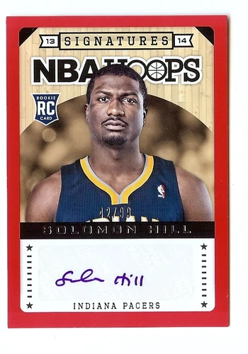 13-14 PANINI HOOPS RED BORDER SOLOMON HILL ROOKIE AUTO AUTOGRAPH #42/99