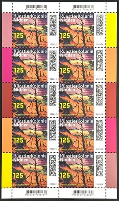 DEUTSCHLAND 2026 KÜNSTLERKOLONIE NIDDEN 1,25€ Mi. 3985 BOGEN Gem.-Ausg. LITAUEN - Bild 1 von 2