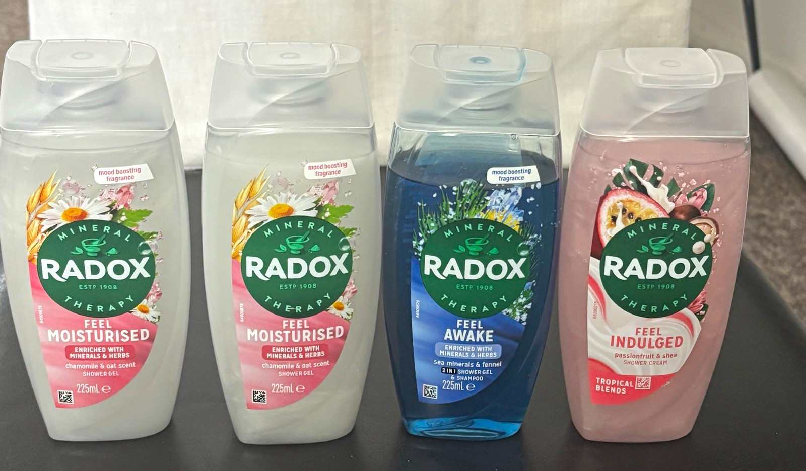 Radox Mineral Therapy Shower Gel & Cream Multipack 225ml 4x bottles