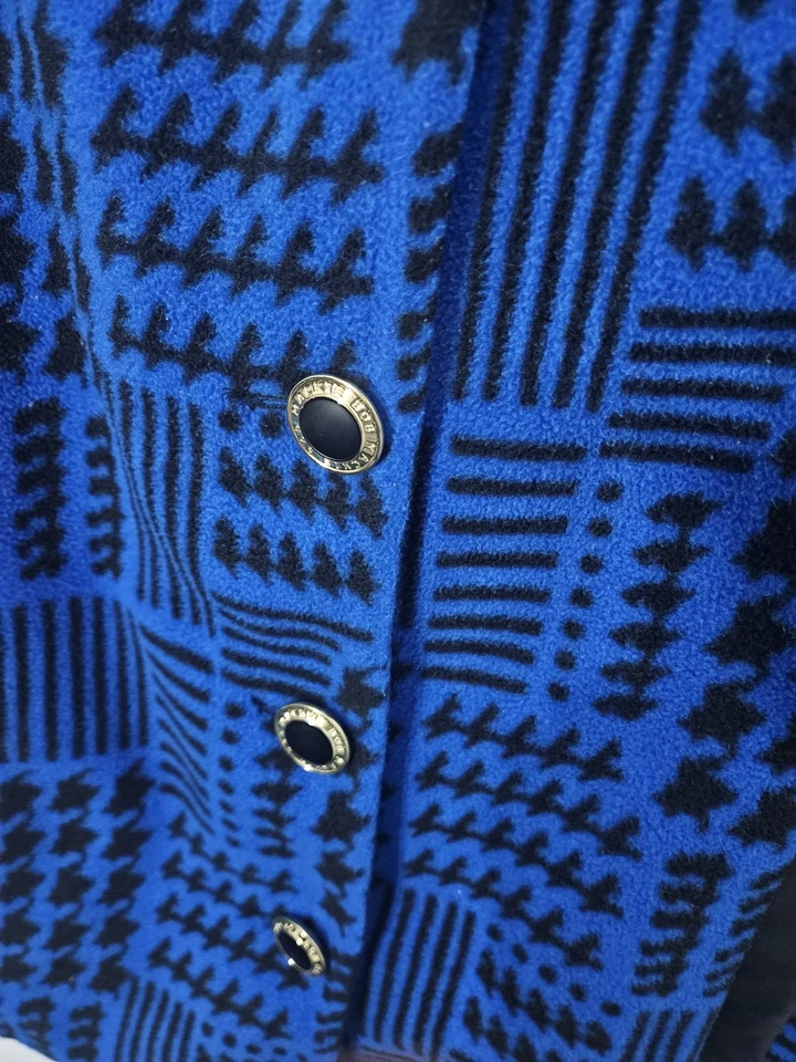 Bob Mackie Wearable Art Blue Black Jacket LRare Retro USA Style - Image 3 of 4